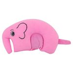 Kausbabi New Born Baby Round Head Shaping Mustard Seed Pillow with Foam 100% Natural Cotton Cover for 0 to 12 Months| Toddler Bedding Small Baby Birthday Gift-Elephant Shape-Pink