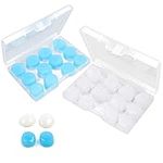 12 Pairs Ear Plugs Silicone for Sleep Noise Cancelling Swimming Earplugs, Soft Reusable Ear Plug for Sleeping Snoring Concerts Airplane 27dB