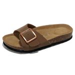 Project Cloud Sandals Women Dressy Summer Beach Essentials - 100% Genuine Leather Flip Flops & Slides for Women w/Memory Foam Insole Womens Sandals Comfortable - Women Footwear (Ibiza), Tan, 7