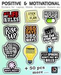 ONCRO® Strong Motivational Stickers for Wall Journal Mobile Phone case Laptop Computer Dairy Guitar Aesthetic Office Desk Decorative Stuff Inspiration Quotes Waterproof Vinyl Positive Pack of 60 pc