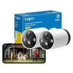 Tapo 2K QHD Wireless Outdoor Security Camera, 2-Cam with Hub included, 180-Day Rechargeable Battery, 4MP, Colour Night Vision, AI Detection, SD Storage, Works with Alexa & Google (Tapo C420S2)