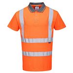 Portwest RT22 Reflective Safety Hi-Vis Polo Shirt S/S Orange, X-Large