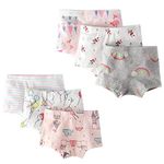 Closecret Kids Series Baby Underwear Little Girls' Cotton Boyshort Panties (Pack of 6) (Multicoloured, 6-7 Years)