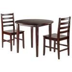 Winsome Wood Clayton 3-PC Set Drop Leaf Table with 2 Ladderback Chairs Collection