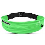 JUSZT ACTIVE Running Phone Holder Belt, Adjustable Waist Pack, Secure Key Clip Pocket, Reflective Zipper Pocket, Phone Pocket– Lightweight Comfortable -Men & Women – Run, Jog, Gym,Cycle (Lime Green)