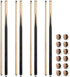 LOTKEY Pool Cue Stick,48" Pool Cue Set of 4 Billiard Cues Sticks for Professional,Pool Sticks for Adults 15oz House Bar with 13MM Leather Screw On Pool Cue Tips 12 Pieces