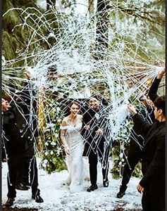 Battife 10Pack Streamers Poppers - White Hand Throw Confetti Poppers, No Mess Paper Crackers for Birthday Wedding Party Celebrations, White