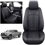 Tomatoman Toyota Tacoma Seat Covers Compatible with 2005-2023 TRD Sr5 V6 Offroad Limited Access Double Cab Truck Waterproof Front Car Cushions(2 PCS Front Set/Black)