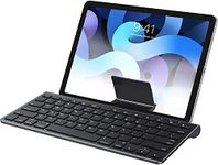 OMOTON Ultra-Slim Wireless Bluetooth Keyboard Compatible with All iPad, iPad 10.2 9th Generation/Mini 6 2021, Build-in Sliding Stand, Black