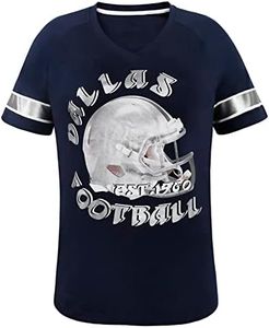 Womens City Football Fans Athletic V Neck Tee Shirts - Navy, Size: Small to Plus 4X, Navy, Small