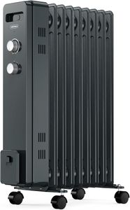 VonHaus 9-Fin Oil Heater 2000W – Portable Electric Radiator