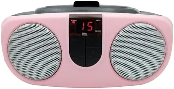 PROSCAN SRCD243 Portable CD Player with AM/FM Radio, Boombox (Pink)