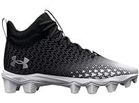 Under Armour Spotlight Franchise 3.0 RM Mens Football Cleats, Black-white-metallic Silver, 13