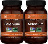 Global Healing Center Selenium 200mcg 2-Pack, Pure Selenium Supplement with Organic Ingredients, Antioxidants for Thyroid & Immune Health for Men & Women - More Than Selenium 100 mcg (60 Capsules)