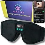 Zen Life Sleep Headphones, Ergonomic 3D Bluetooth Sleep mask, Perfect for Side Sleeping with Ultra Thin Soft Speakers, Blocks Light, Spotify Playlists Included, UK Based Company.