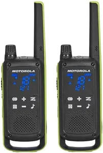 Motorola Solutions T803 Two-Way Radio 35 mi. Bluetooth w/Charging Dock 2-Pack (Lime Green)