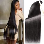 VIPbeauty 12A Brazilian Straight Human Hair Bundles 100% Unprocessed Virgin Human Hair Extensions 3 Bundles Machine Double Wefts for Women Natural Color(28 30 32 Inch)