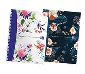 Oxford Botanics Twin Pack, A4 Hard Cover Wirebound Notebook, Ruled with Margin, 140 Pages, Scribzee Enabled