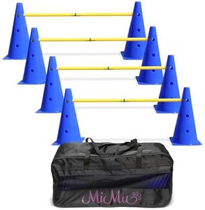 MiMu Hurdle Cone Set – Training Cones and Agility Poles – Adjustable Agility Ladder Speed Training Equipment for Pets