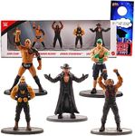 WWE 5-Pack Mini Action Figures with John Cena, The Rock & More, Ninja Stickers and Door Hanger - Party Supplies