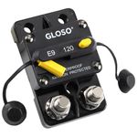 GLOSO Circuit Breaker Manual Reset Waterproof Boat Truck Automotive Marine 120 Amp E9C