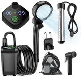 InkTrail Portable Camping Shower with Heater, Long-Lasting 6000mAh Rechargeable Camping Shower with Sprayer Head,4 Spray Modes,IPX7 Waterproof Outdoor Camp Pump for Hiking, Travel, Car, Pet