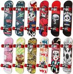 Finger Skateboards Set of 12, Mini Toy Finger Skateboard Fingerboards with Mini Screwdriver, 12 Pieces Finger Toys Pack, Gifts for Kids Children Finger Skater