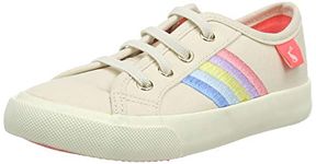 Joules Girl's Coast Pump Trainers, White (Rainbow Rainbow), 12 (31 EU)