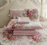 FADFAY Floral Bed Sheets 4Pcs Twin XL 100% Cotton Deep Pocket Fitted Sheet Sets Lightweight Soft Rose Bed Sheets for Girls All-Season Use