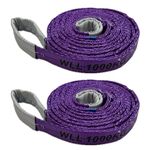 2x Duplex Web Sling 1 Ton Lifting Strop 30MM Wide 1 Tonnes Lifting 3 Metres Violet