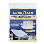 Goodyear Quilted Car Windscreen Cover | Wing Mirror Covers | Heavy Duty Windproof | Protect from Snow Frost Freezing Windshield | Universal Fit