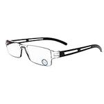 KoKoBin Blue Light Blocking Lightweight Reading Glasses for Mens Womens Rimless Rectangle Readers(Black，+2.5