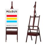 MEEDEN Studio Wooden Easel for Painting, Forward Tilt Beechwood Easel, Adjustable H-Frame Floor Easel Stand with Large Storage Drawer, Professional Art Easel for Artists & Beginners, Max Canvas to 37"