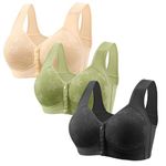 Outlet Store Clearance for Woman 3PC Front Closure Bras for Older Women 2024 New Lace Bra Push Up Breathable Front Button Bralette Comfy Sleep Bras Gifts for Women Outlets Deals