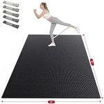 HAPBEAR Extra Large Exercise Mat - 6'x4'x8mm(1/3 inch), Shoes-Friendly, Non-Slip, Ultra Durable, Thick Workout Mats for Home Gym Flooring Cardio, Yoga Mats for Fitness, High-Density Exercise Mat