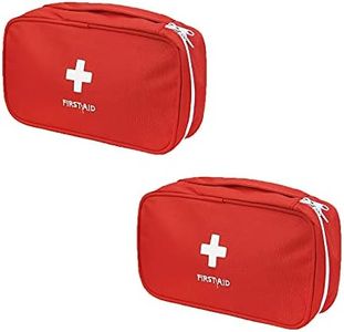 First Aid Bag - First Aid Kit Bag Empty for Home Outdoor Travel Camping Hiking, Mini Empty Medical Storage Bag Portable Pouch (2 Pieces Red Bag)