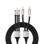 Phono to 3.5mm Jack RCA to 3.5mm/ USB Type C/Light Cable, iPhone to Phono Adapter cable Compatible with iPhone/Samsung Galaxy/Huawei/Tablet/PC for Amplifier HiFi, DJ Speakers, Stereo Amplifier