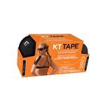 KT Tape PRO 2 Pack Synthetic Elastic Kinesiology Therapeutic Tape, 20 count - 10" Precut Strips (Jet Black)