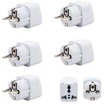 Hi-Plasst India to Europe Travel Adapter (Pack of 5) Schuko Plug - Type E/F European Plug Adapter Universal Socket for Europe, Germany, Spain, Netherland, France