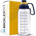 Boldfit Gym Gallon Bottle for Men 2 Litre water bottle for Gym Workout Motivational Sipper Bottle for Adults Gallon Gym Water Bottle for Home, Fitness for Men & Women - (Mega White, Plastic)