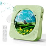 MICOCIOUS Portable CD Player With Bluetooth, Remote Control, Timer, Built-in Dual Speakers, LED Display, FM Radio - Home Audio Boombox