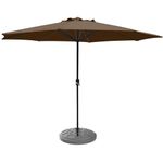 SONGBATE Thickened 10ft Patio Umbrella Outdoor, With 8 Sturdy Ribs and Crank for Garden, Deck, Lawn, Backyard & Pool, Brown (No Base)