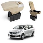 Oshotto PU Leather AR-01 Car Armrest Console Box Compatible with Maruti Suzuki Ertiga 2012-2018 - Beige