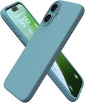 DIZORO Compatible for iPhone 16 Case 6.1, Slim Liquid Silicone 3 Layers Full Covered Soft Gel Rubber Phone Case Protective Cover 6.1 Inch - Pine Green