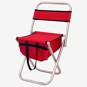 BIGFALCON Premium Folding Camping Chair Outdoor Portable Fishing,Picnic,Hiking and Traveling Stool/Chair with Backrest Relaxing Sketching Chair with Storage Bag(Red with Bag)