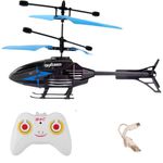 VRIKRION Remote Control Helicopter Flying Helicopter,Remote Control Helicopter for 6 + Years Boys Indoor and Outdoor Helicopter, Palm Sensing Helicopter with led Lights (Pack of 1 (Black-Blue)