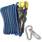 Fit Fusion® Kernmantle, Climbing Rope with Hook, 10 MM Static Hiking, Rescue and Parachute, Rappelling Rope, Mountaineering, Tensile Force Upto - 20 KN (10 M)