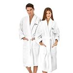 BEN KAUFMAN SALES CO Custom Bathrobes | 2pc Cotton Velour Personalized His and Hers Robes For Couples Monogrammed Bathrobe…, Groom/Bride, One Size