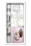 Baptism Candle Set for Boys Girls - Baptism Set Catholic with Candle - Velas para Bautizo de Niño Set Niña (Pink)