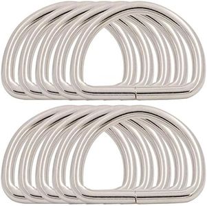 BIKICOCO Metal D-Rings Round Buckle, 1-1/2 x 1 Inch Non-Welded for Webbing Sewing DIY - Silver - Pack of 10